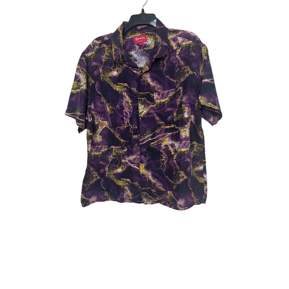 SUPREME Marble Silk Shirt Size: L
